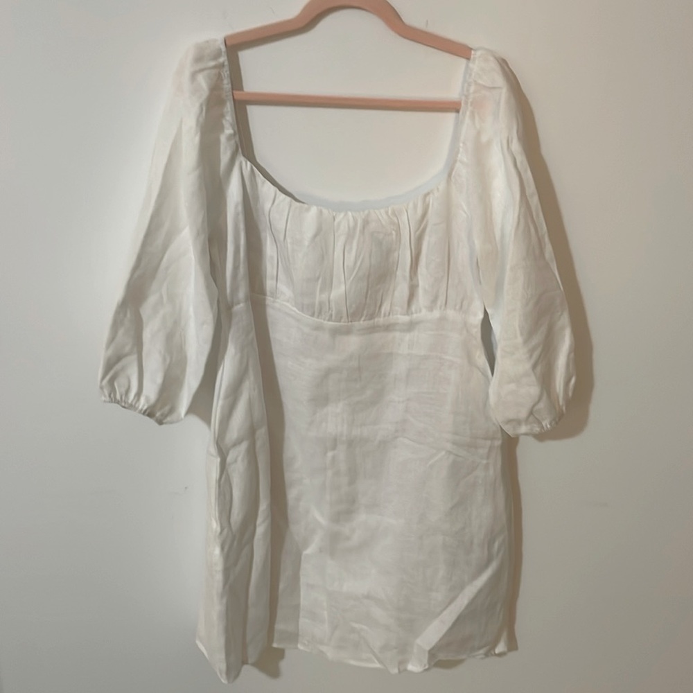 NWT DISSH LILAH WHITE SLEEVED MINI DRESS